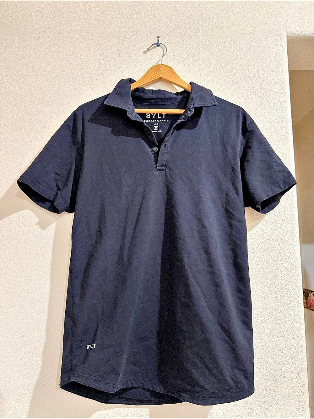 BYLT Short Sleeve Polo in Blue Size Medium
